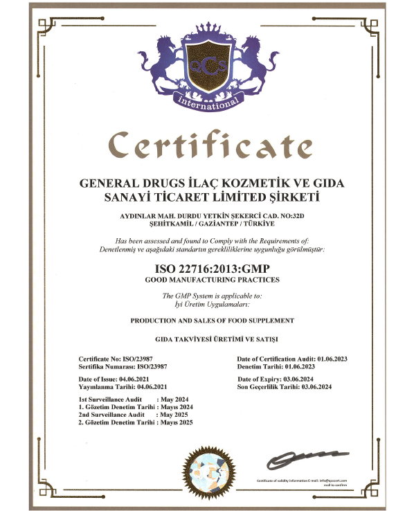 ISO 22716:2013 (GMP)